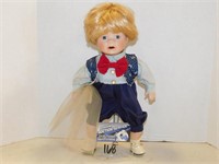Porcelain Boy Doll, no markings, 15"