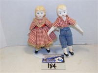 Matching Boy & Girl Dolls, 8" tall