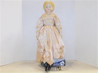 Porcelain Doll, no markings, 21" tall