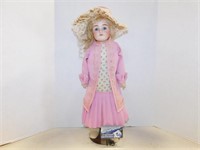 Porcelain Doll, no markings, 22" tall