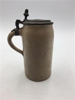 1800s Stoneware Pewter Stein