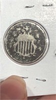 1868 US Shield Nickel, Rare Year
