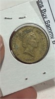 1990 Elizabeth New Zealand One Dollar Coin