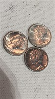3 Silver Mercury Dimes 1937 P, 1945 D, 1945 S