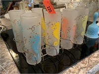 LOT OF 7 FEDERAL SEAHORSES MID CENTURY GLASSES