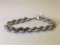 Sterling Silver Hollow chain bracelet - 7 in -