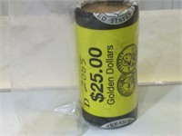 Sealed US Mint Roll of Sacajawea Dollar Coins -