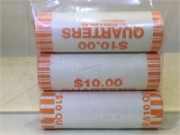 3 Rolls Of State Quarters - Sealed Bank Rolls -