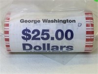 Sealed US Mint Roll of Presidential Dollar Coins