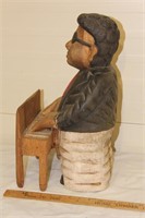 Wood Carved Keyboard Player