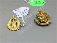 pair- WWII military cap badges