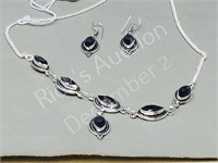 Amethyst & silver necklace & earrings