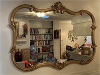 LARGE BAROQUE GOLD FRAMED WALL MIRROR