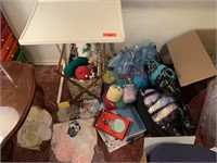 LARGE LOT OF CRAFTS / YARN 2PC TABLES