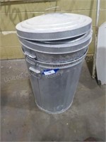 2 metal trash cans