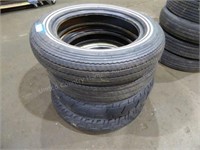 Four used motorcycle tires
