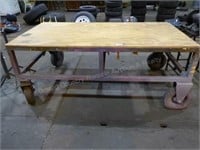 Industrial type table approx. 40" x 72" on wheel