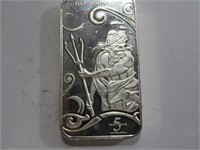 5 oz Silver Bar Neptune -Trident Mint