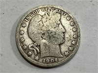 1904 Barber Half Dollar - Better Date -Low Mintage