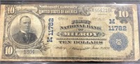 1902 Series1st Nat. Bank Milroy $10 National 1920