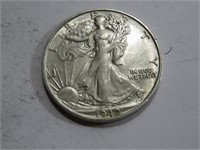 1942 s AU Grade Walking Liberty Half Dollar