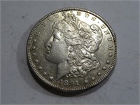 1891 s Key Date AU Grade Morgan Silver Dollar