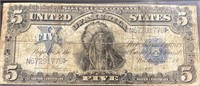 1899 $5 Indian Chief Silver Certifcate Note