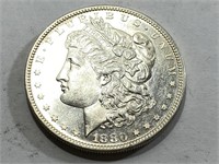 1880 LARGE S Crisp BU PL Morgan Silver Dollar