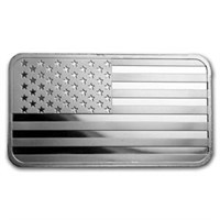5 oz. USA Flag Bar .999 Silver