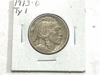 1913 d T-1 Buffalo Nickel
