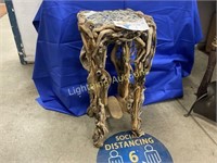 DRIFTWOOD CRAFTED SIDETABLE WITH MOSAIC GLASS TOP