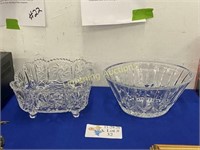 TWO LEAD CRYSTAL BOWLS