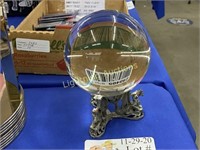 LARGE CRYSTAL BALL WITH BEJEWELED STAND