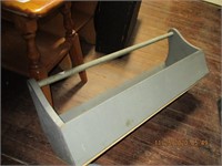 Vtg. Wooden Tool Tray Tote