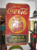 RARE COCA COLA SIGN, SST, ST, THOMAS METAL SIGNS