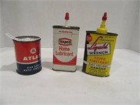 TEXACO AND LIQUID WRENCH HANDY OILERS ATLAS TIN