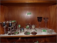 Misc silverplate and glassware lot