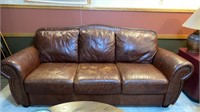 Leather 3 cushion couch