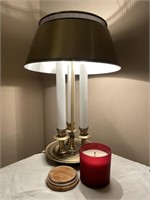 Table Lamp (20 in.) and Candle