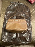 Leather Garment Bag and Samsonite Shoulder Bag