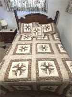 Queen Size Bed Including Solid Wood Headboard,