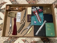 Vintage Scissors, Longhorn Brass Belt Buckle and