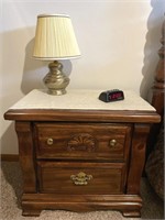 End Table, Lamp and Alarm Clock