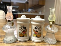 Vintage Mickey Mouse Salt and Pepper Shakers and