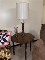End Table, Lamp, and Candleholder