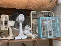 Box and Small Pedestal Fans