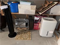 Comfort Zone Tower Fan, Dehumidifier, and Heaters