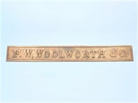 FW Woolworth Co. Brass Store Sign