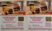 Four (4) McDonalds Combo Meals