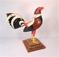 Carved Folk Art Wood Rooster
